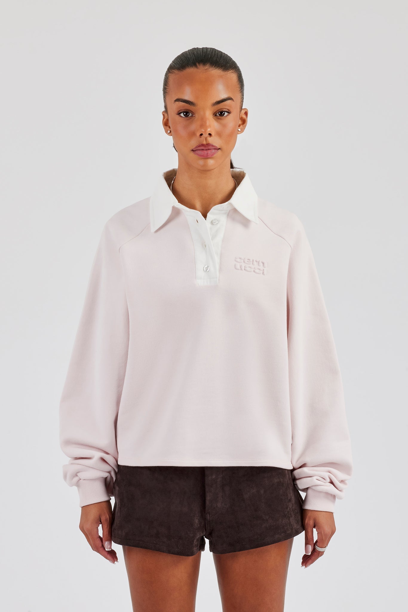 Rugby Polo Sweatshirt - Light Pink