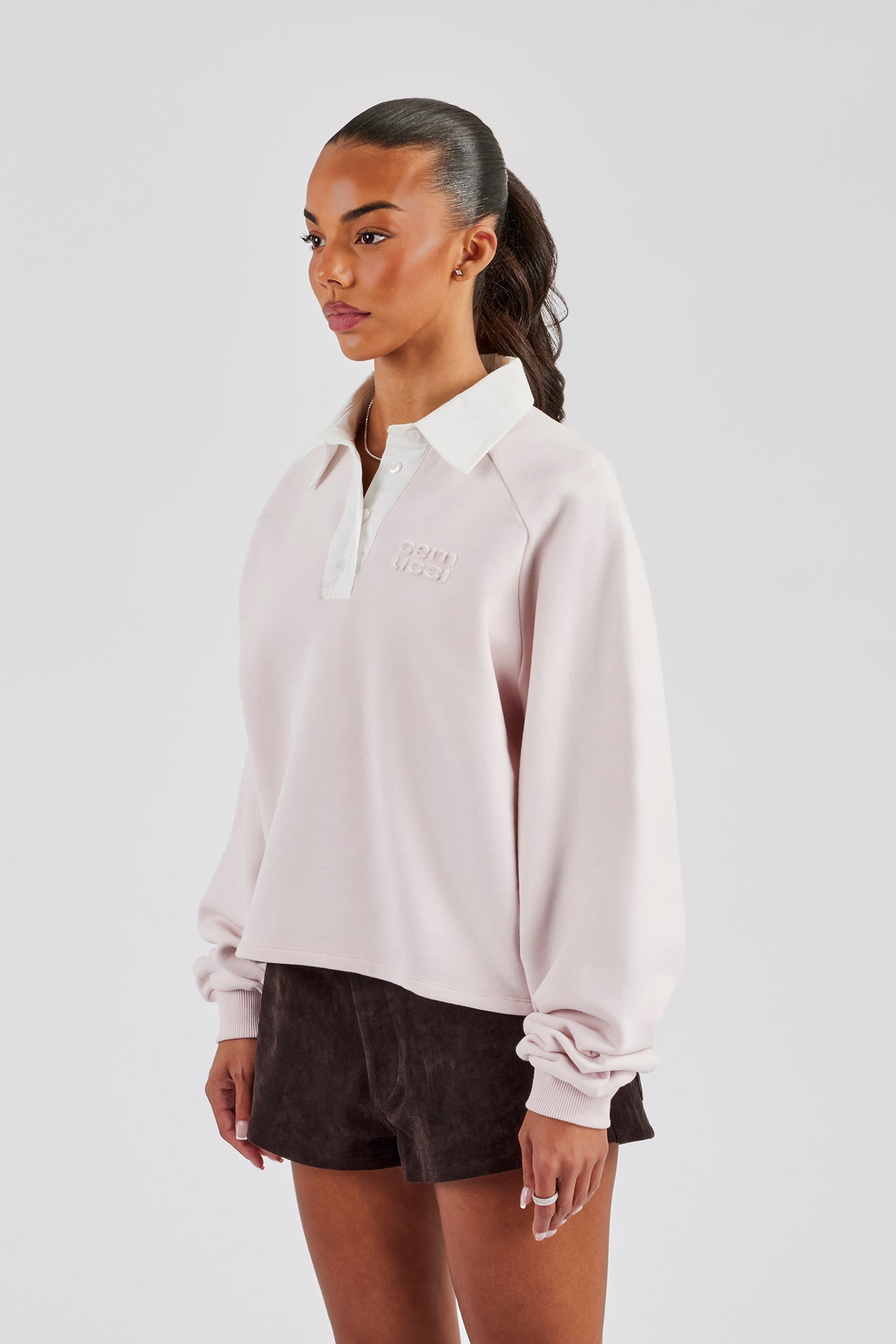 Rugby Polo Sweatshirt - Light Pink