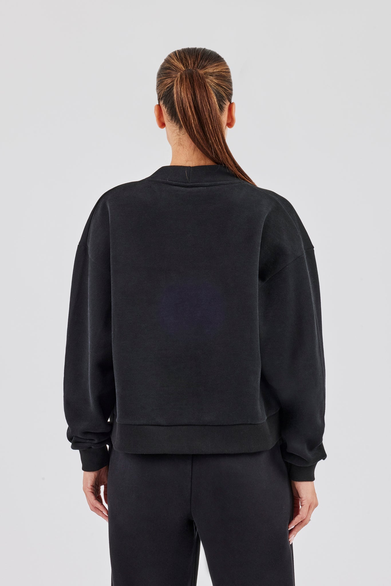 Jersey Boxy Cardigan - Black