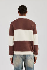 Stripe Rugby Sweatshirt - Brown