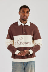 Stripe Rugby Sweatshirt - Brown