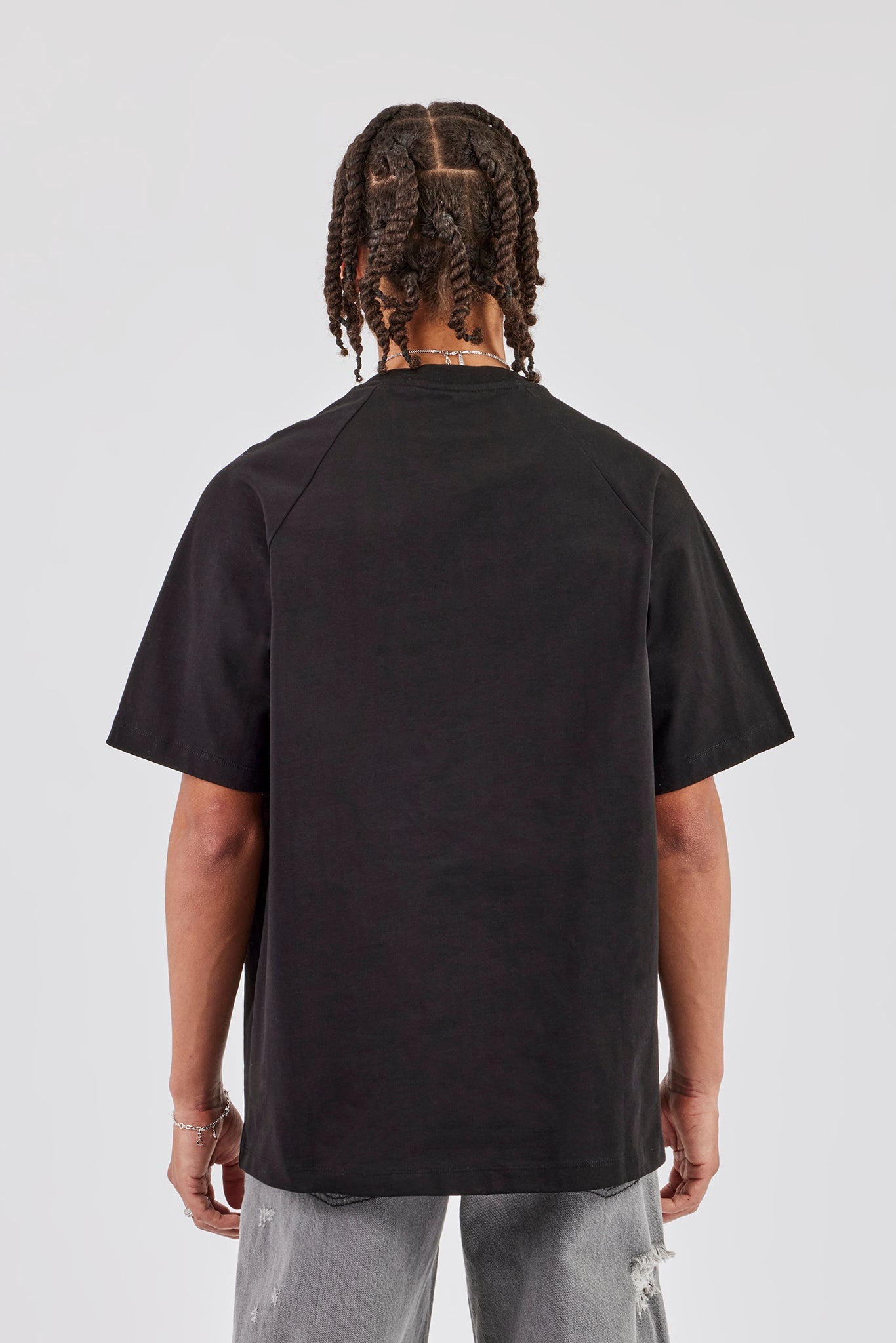 Oversized Raglan Logo T-Shirt - Black