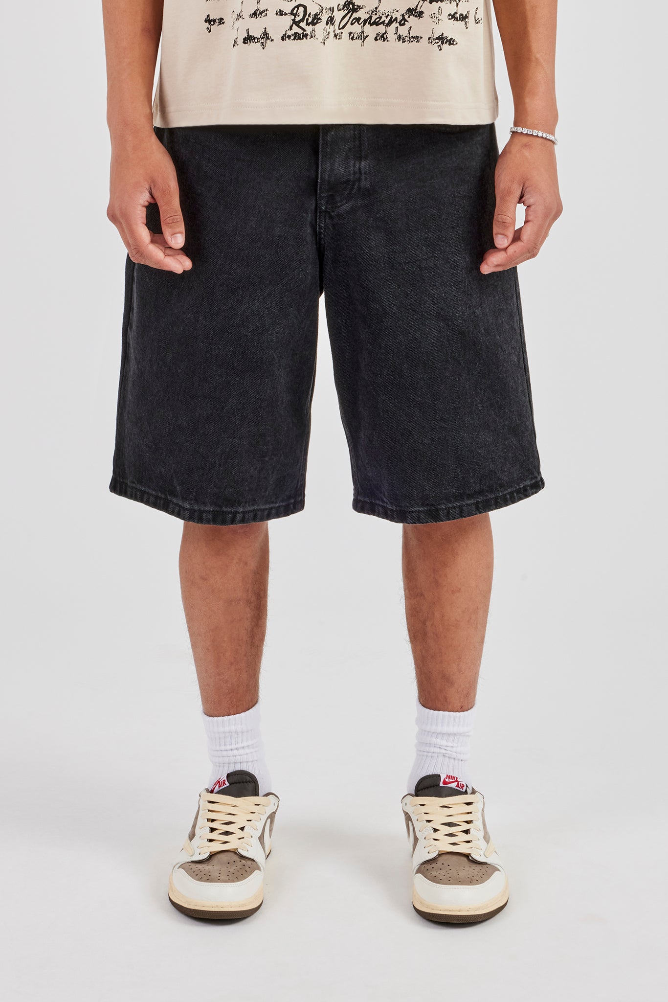Denim Bermuda Jorts - Washed Black | Mens Shorts | Shop Denim