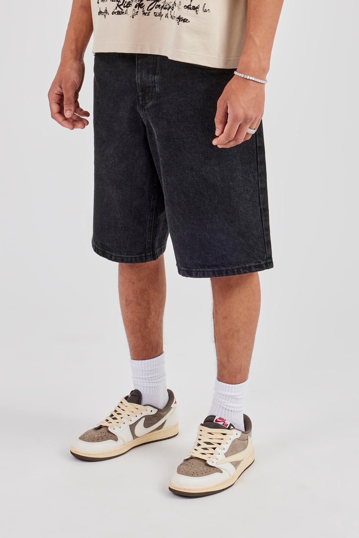 Denim Bermuda Jorts - Washed Black | Mens Shorts | Shop Denim