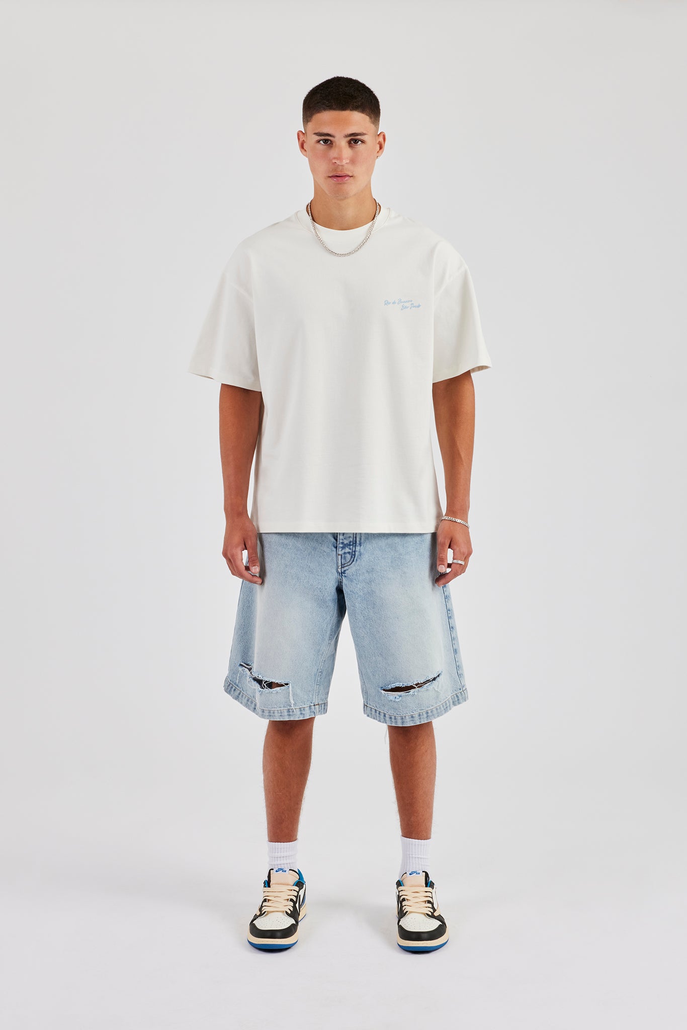 C Back Print Oversized T-Shirt - Off White
