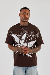 Diamonds In Paradise Oversized T-Shirt - Chocolate
