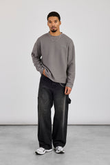Waffle Long Sleeve T-Shirt - Charcoal