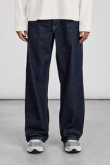 Contrast Stitch Crest Baggy Jean - Indigo