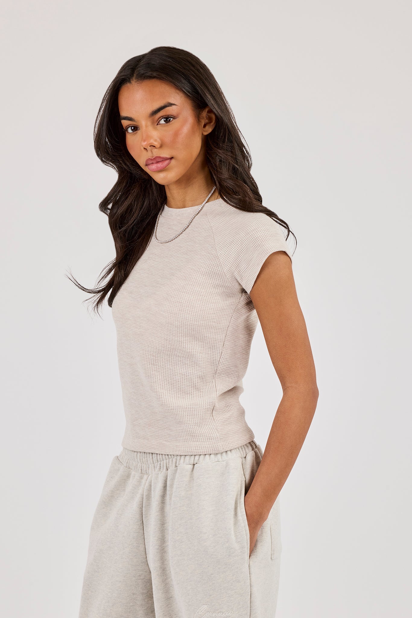 Waffle Baby Tee - Stone