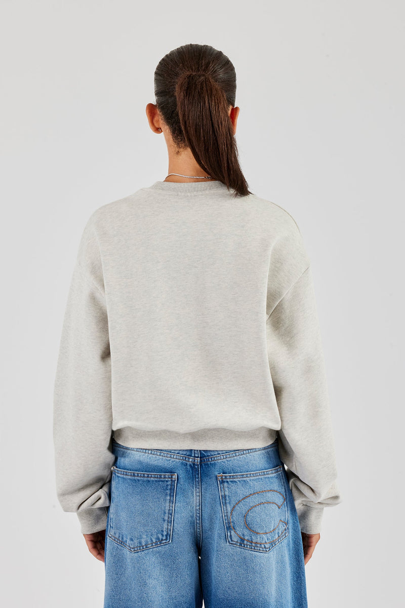 New York Oversized Sweatshirt - Grey Marl