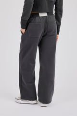 Fitted Rib Zip Through Sweat & Wide Leg Jogger - Charcoal