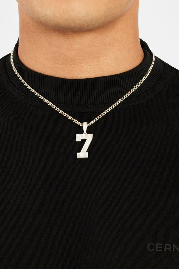 Iced 7 Number Pendant