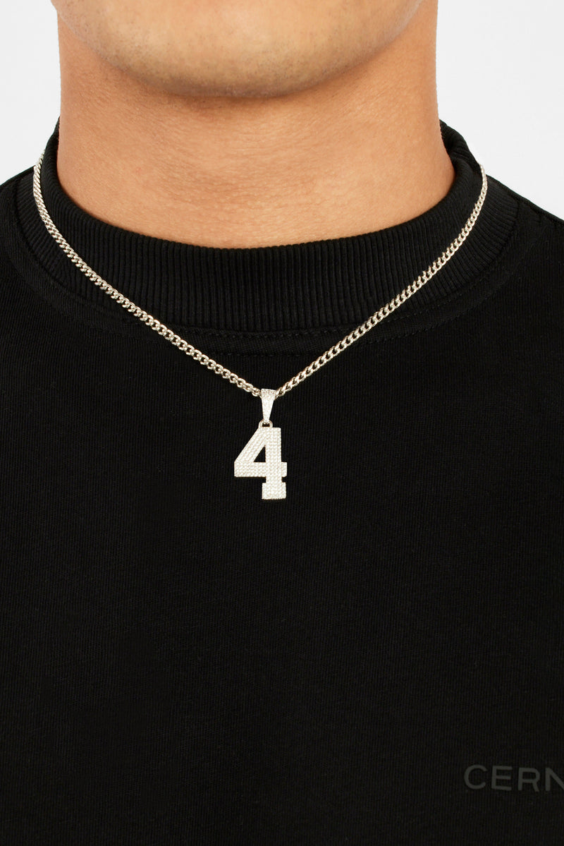 Iced 4 Number Pendant