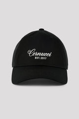 Womens Cernucci Script Logo Cap- Black