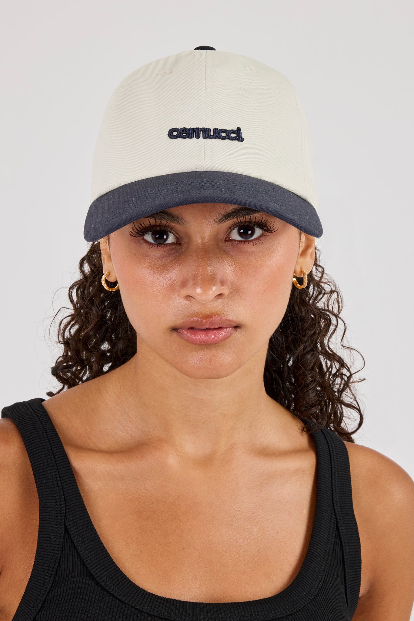 Ladies Contrast Micro Logo Cap - Navy