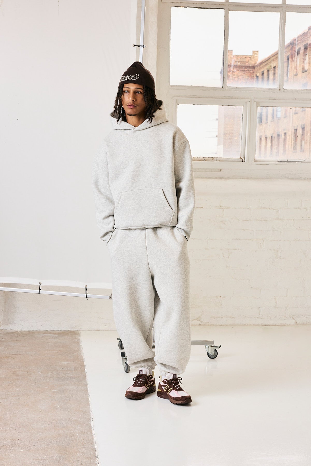 480GSM Fleece Hoodie & Cuffed Jogger - Grey Marl