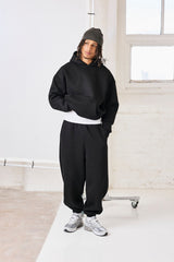 480GSM Fleece Hoodie & Cuffed Jogger - Black