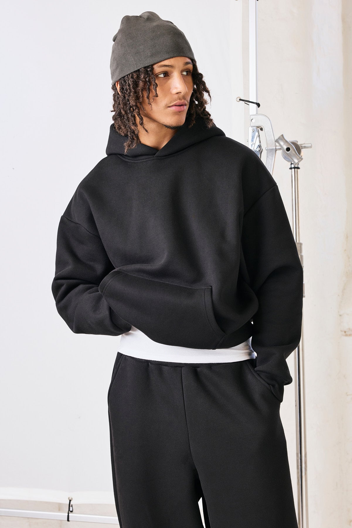 480GSM Fleece Hoodie - Black