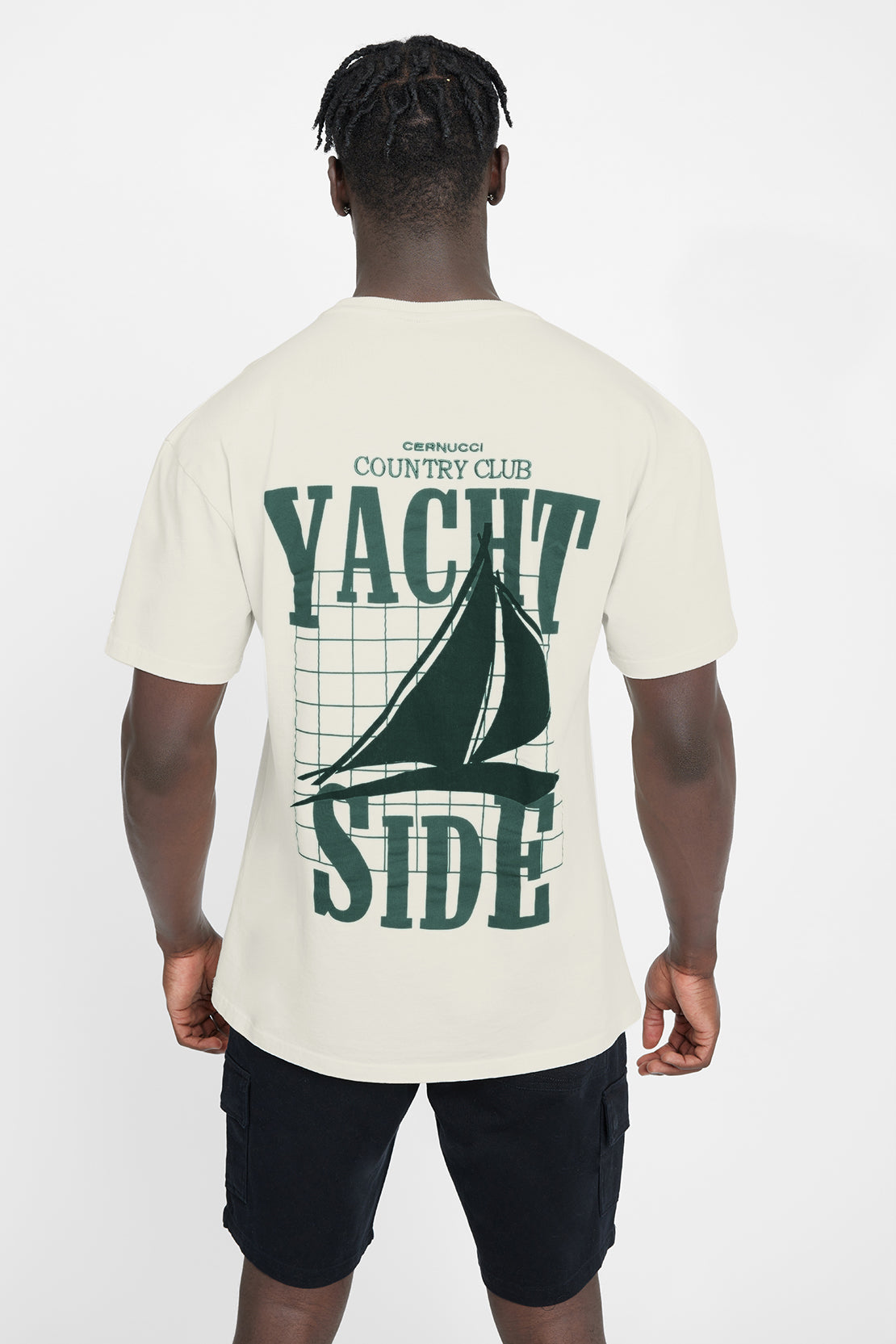 Oversized Yacht Graphic T-Shirt - Ecru