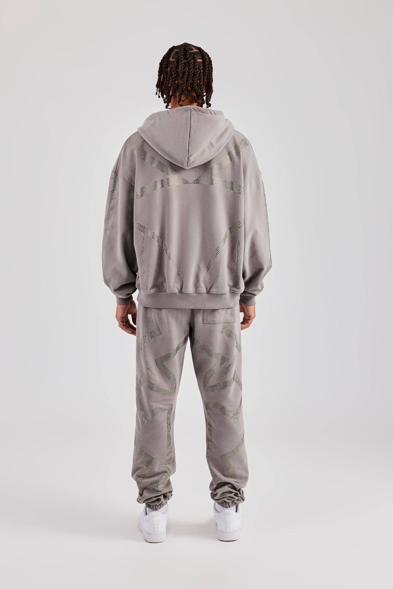 Men Rhinestone Track Suits Rhinestone Cross Zip Through Tracksuit - Charcoal | Mens Sets | Shop ...