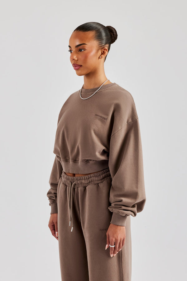 Cernucci Cropped Sweatshirt - Taupe