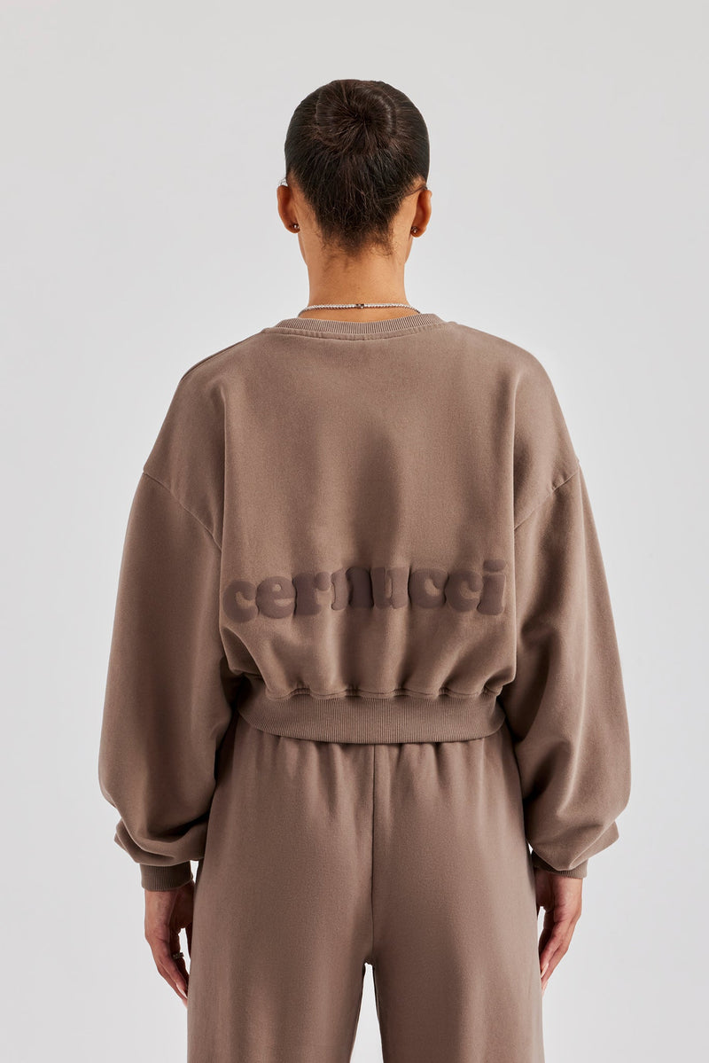 Cernucci Cropped Sweatshirt - Taupe