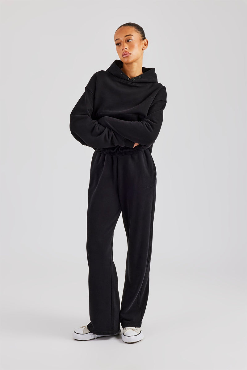 Cernucci Boxy Hoodie & Jogger Set - Black