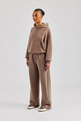 Cernucci Bubble Boxy Hoodie & Wide Leg Jogger - Taupe