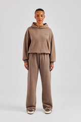 Cernucci Bubble Boxy Hoodie & Wide Leg Jogger - Taupe