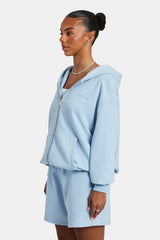 Cernucci Zip Through Hoodie - Light Blue