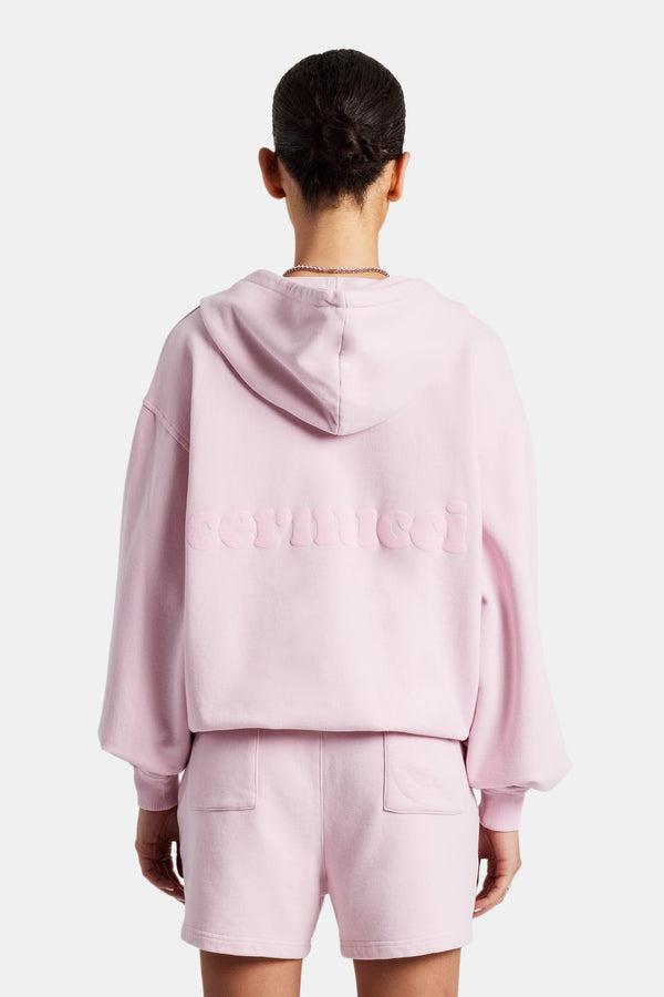 Cernucci Zip Through Hoodie & Short Set  - Pink