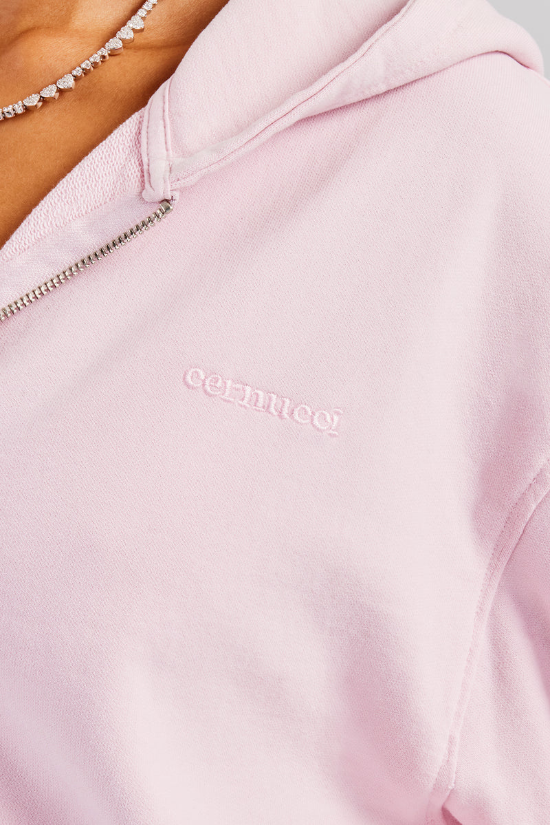 Cernucci Zip Through Hoodie - Pink