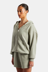 Cernucci Zip Through Hoodie - Sage