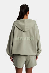 Cernucci Zip Through Hoodie & Short Set - Sage