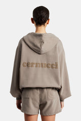 Cernucci Limited Zip Through Hoodie & Short Set - Taupe