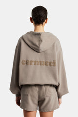 Cernucci Zip Through Hoodie - Taupe