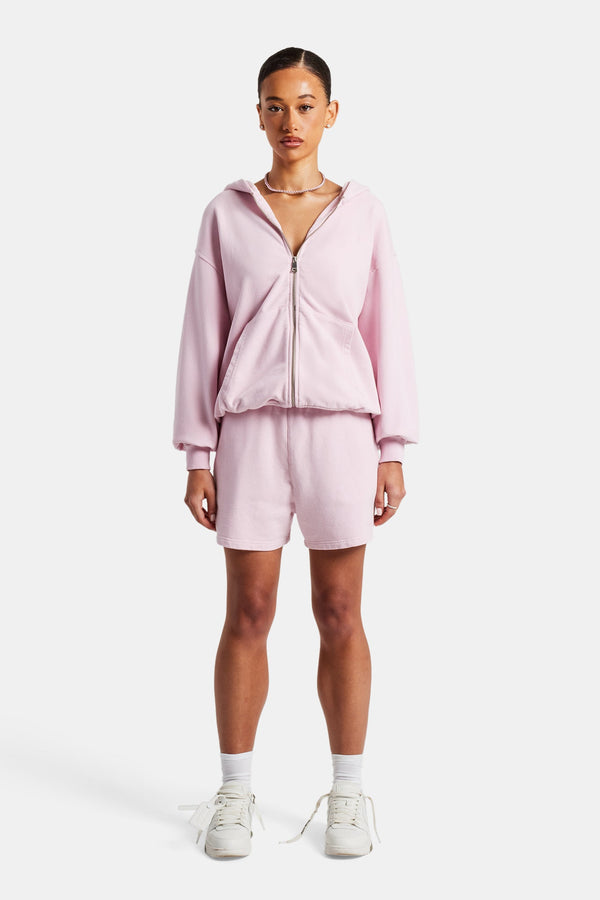 Cernucci Limited Zip Through Hoodie & Short Set  - Pink