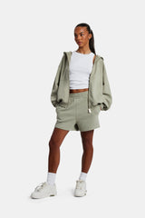 Cernucci Zip Through Hoodie & Short Set - Sage