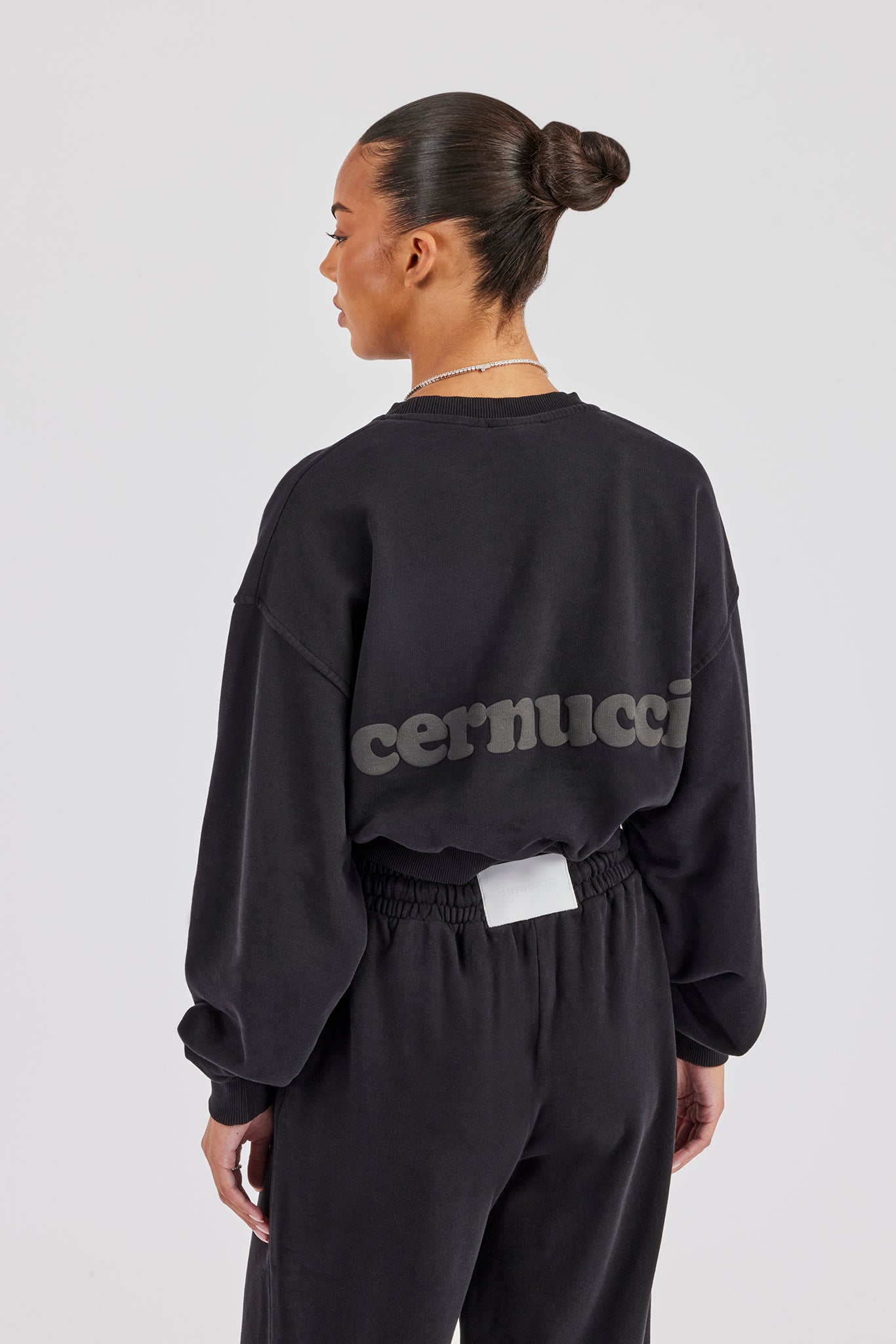 Cernucci Limited Sweatshirt & Wide Leg Jogger - Black