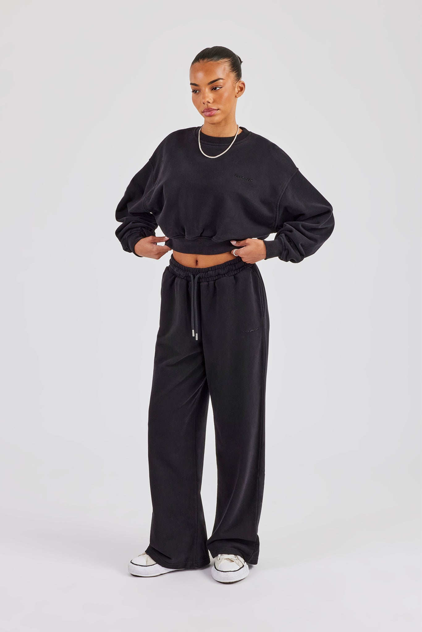Cernucci Limited Sweatshirt & Wide Leg Jogger - Black