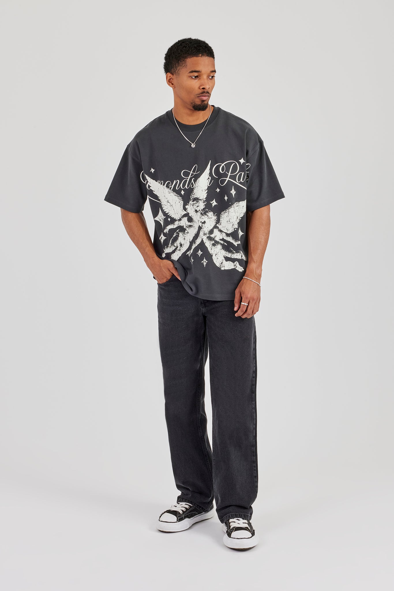 Mens Relaxed Fit Jeans - Washed Black