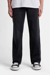 Relaxed Rhinestone Pocket Detail Jeans  - True Black