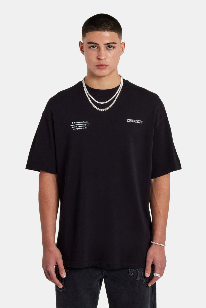 Cherub Script Oversized T-Shirt - Black