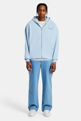 Cherub Text Zip Hoodie - Light Blue