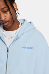 Cherub Text Zip Hoodie - Light Blue