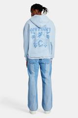 Cherub Text Zip Hoodie - Light Blue