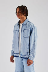 Denim Zip Jacket - Light Blue