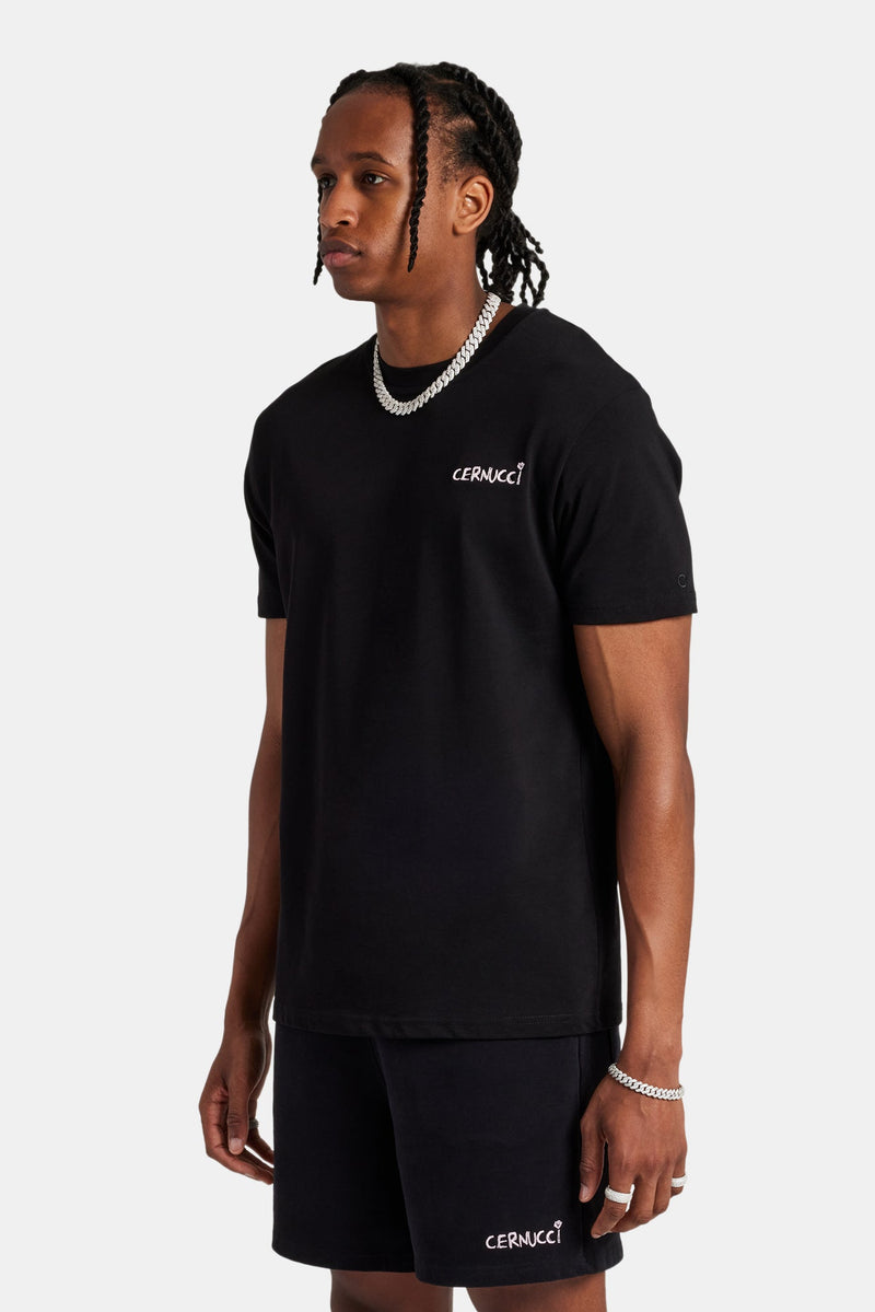 Logo Embroidered T-Shirt - Black