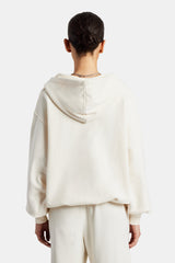 C Embroidered Zip Through Hoodie - Off White