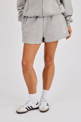 Embroidered C Short - Grey Marl